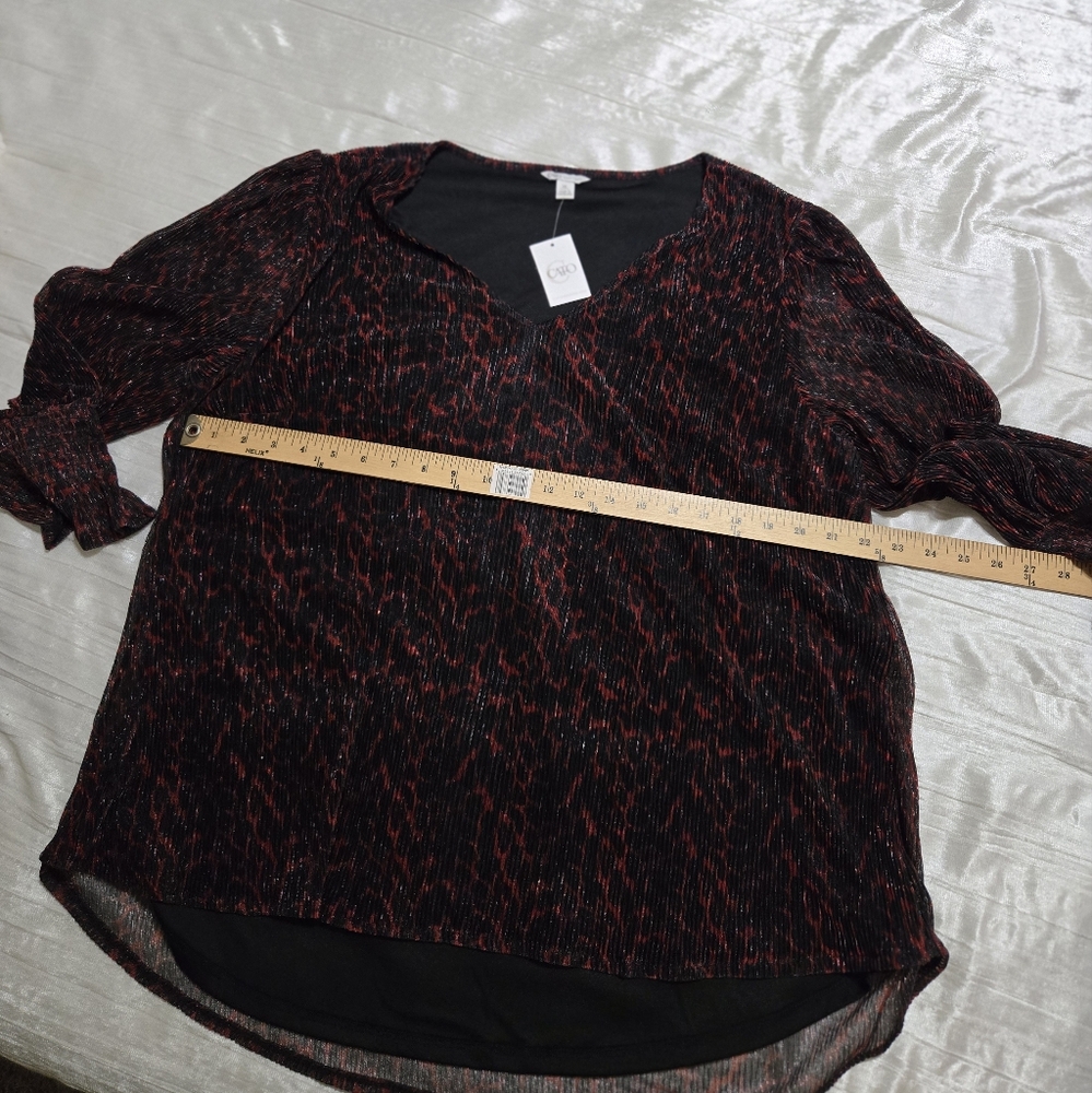 Women's Red and Black Sheer Top Size XL NWT. Brand New - Picture 6 of 7